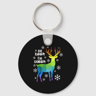 Oh Deer I'M Queer Funny Lgbt Gay Lesbian Christmas Key Ring