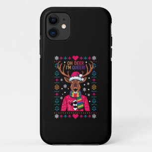 Oh Deer I'm Queer LGBT LGBTQ Gay Pride Ugly Xmas Case-Mate iPhone Case