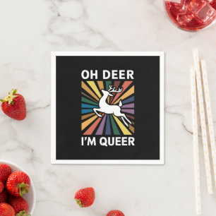 Oh Deer I'm Queer Rainbow LGBT Pride Gay Lesbian Napkin