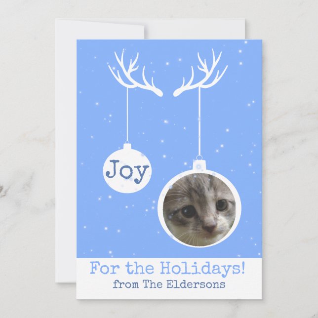 Oh Deer, it's Christmas  - Flat Photo Card (Front)