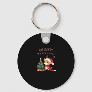 Oh Deer Its Christmas Modern Aesthetic StyKeychain Key Ring