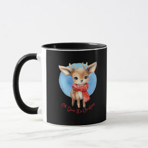 Oh Deer Its Christmas Retro Classic Design Mug
