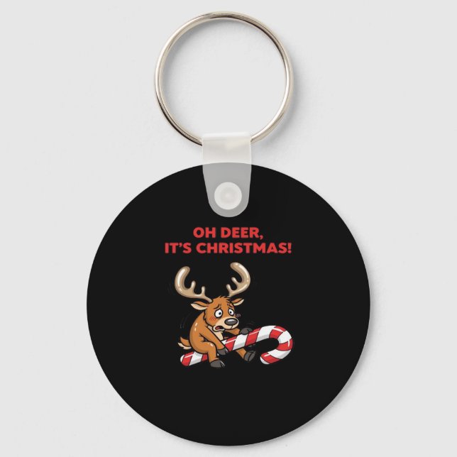 Oh Deer Its Christmas Stressed Reindeer With Sweet Key Ring (Front)