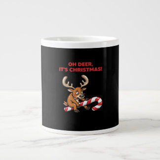 Oh Deer Its Christmas Stressed Reindeer With Sweet Large Coffee Mug