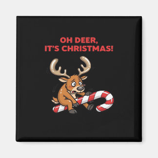 Oh Deer Its Christmas Stressed Reindeer With Sweet Magnet