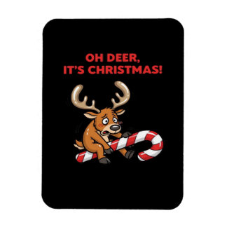 Oh Deer Its Christmas Stressed Reindeer With Sweet Magnet