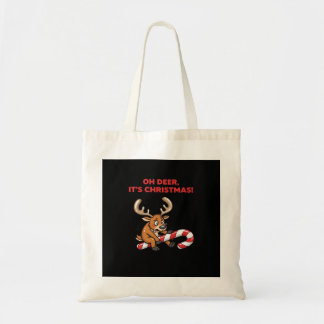 Oh Deer Its Christmas Stressed Reindeer With Sweet Tote Bag