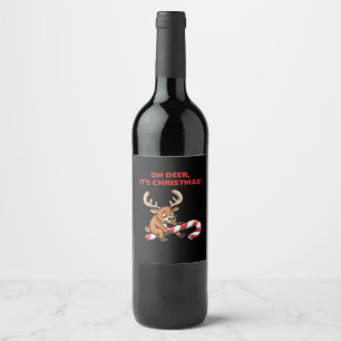 Oh Deer Its Christmas Stressed Reindeer With Sweet Wine Label