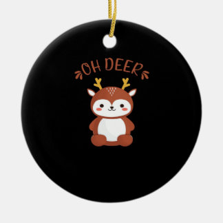 Oh Deer Kawaii Deer Playful Art Style Ceramic Tree Decoration