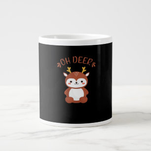Oh Deer Kawaii Deer Playful Art Style Large Coffee Mug