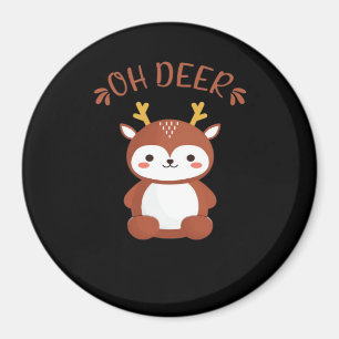Oh Deer Kawaii Deer Playful Art Style Magnet