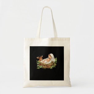 Oh Deer Mary Nativity Scene Christmas Jesus Tote Bag