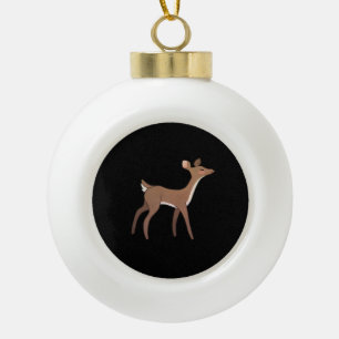 Oh Deer Me Whimsical Creative Design  Ceramic Ball Christmas Ornament