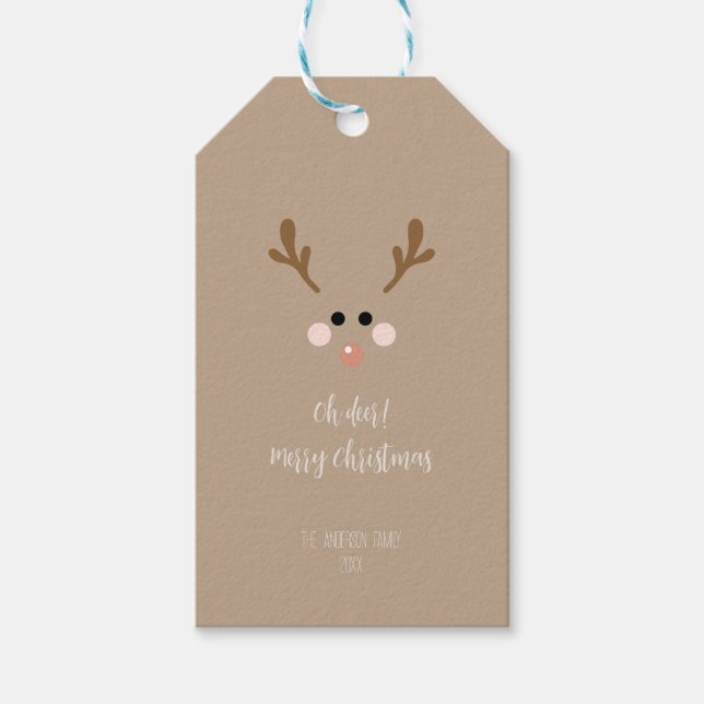 Oh deer! Merry Christmas Gift Tags (Front)