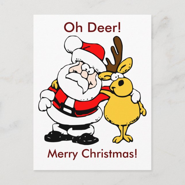 Oh Deer Merry Christmas Postcard (Front)