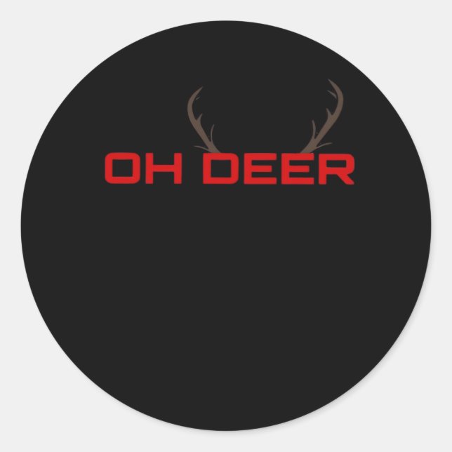 Oh Deer Minimal Aesthetic Vibe  Classic Round Sticker (Front)
