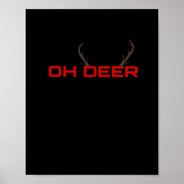 Oh Deer Minimal Aesthetic Vibe  Poster (Front)