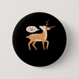 Oh Deer Minimal Clean Aesthetic 6 Cm Round Badge