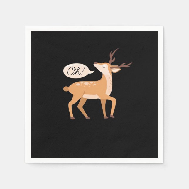 Oh Deer Minimal Clean Aesthetic  Napkin (Front)