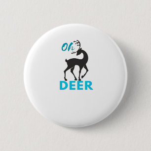 Oh Deer Minimal Design 6 Cm Round Badge
