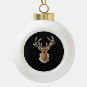 Oh Deer Minimal Design  Ceramic Ball Christmas Ornament