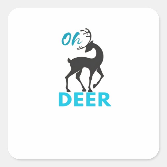 Oh Deer Minimal Design  Square Sticker (Front)
