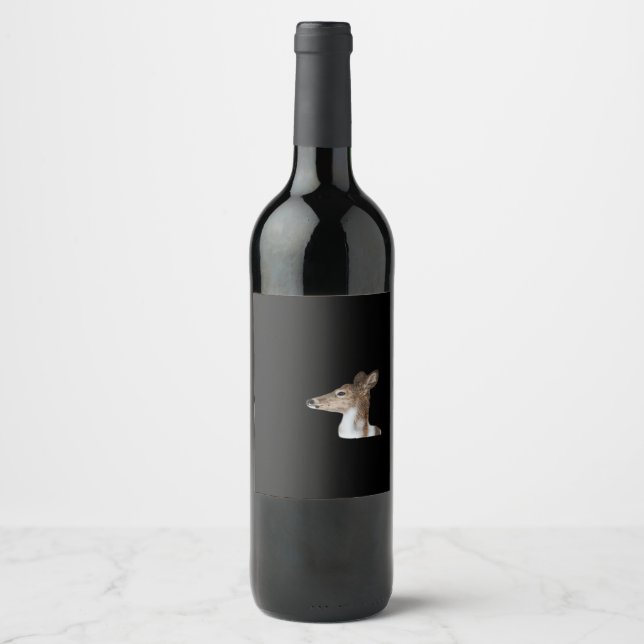 Oh Deer Minimal Modern Design Wine Label (Front)