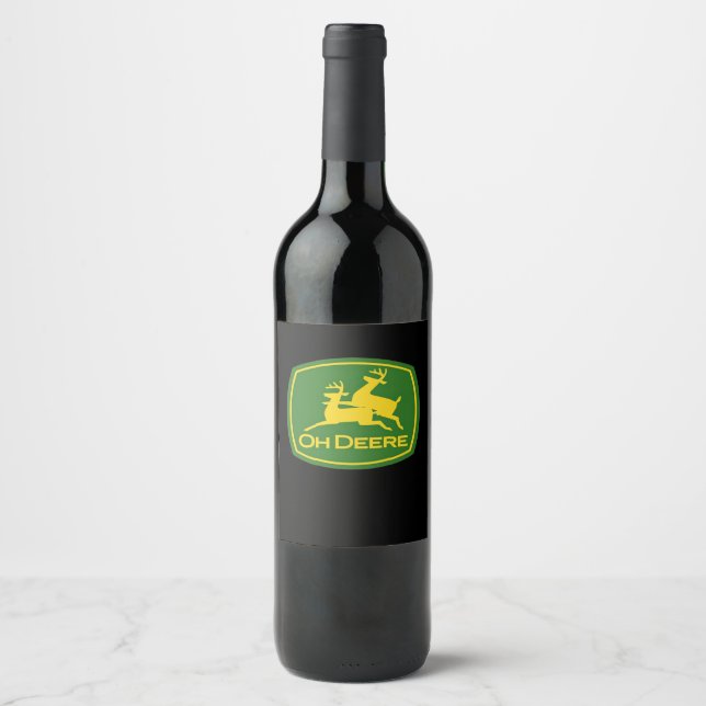 Oh Deer Minimal Modern Design  Wine Label (Front)