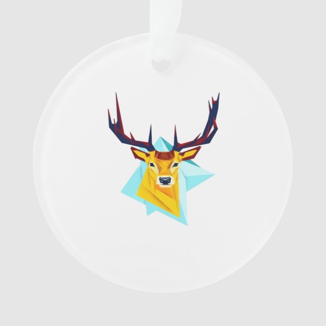 Oh Deer Minimal Rustic Style Acrylic Ornament (Front)