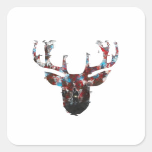 Oh Deer Minimal Style Square Sticker