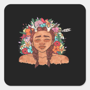 Oh Deer Modern Aesthetic  Square Sticker