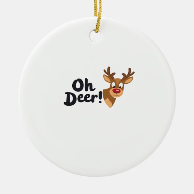 Oh Deer Modern Aesthetic Style Ceramic Tree Decoration (Front)