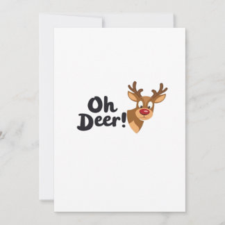 Oh Deer Modern Aesthetic Style Holiday Card