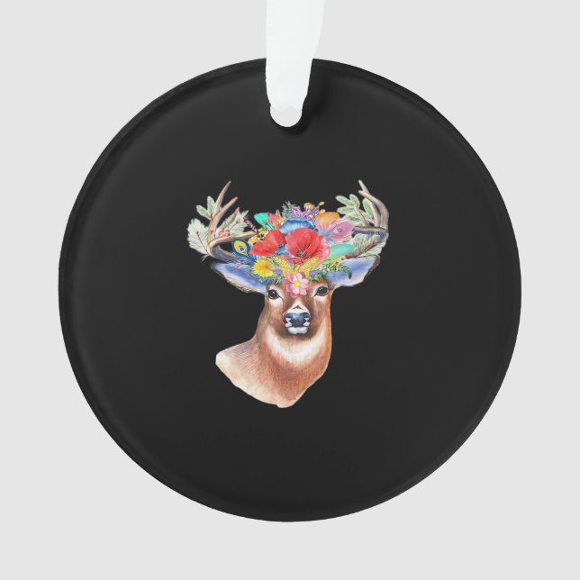 Oh Deer Modern Artistic Style Acrylic Ornament (Front)
