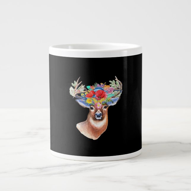 Oh Deer Modern Artistic Style  Large Coffee Mug (Front)