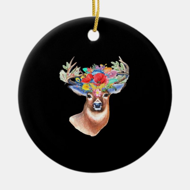 Oh Deer Modern Artistic Style Ornament (Front)