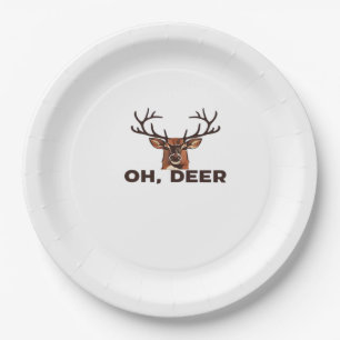 Oh Deer Modern Clean Design Paper Plate