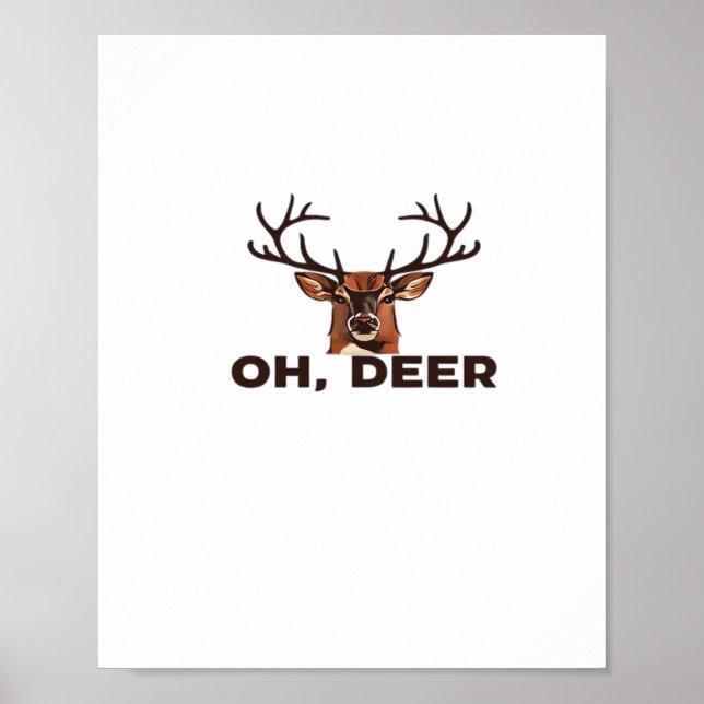 Oh Deer Modern Clean Design  Poster (Front)