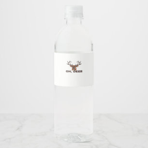 Oh Deer Modern Clean Design  Water Bottle Label