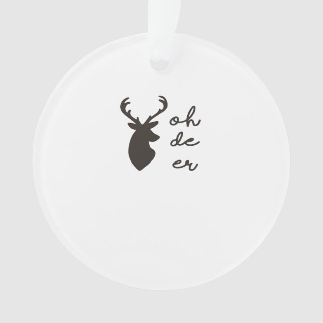 Oh Deer Modern Graphic Style Acrylic Ornament (Front)