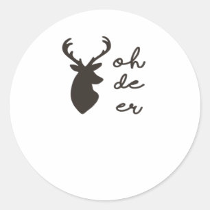 Oh Deer Modern Graphic Style  Classic Round Sticker