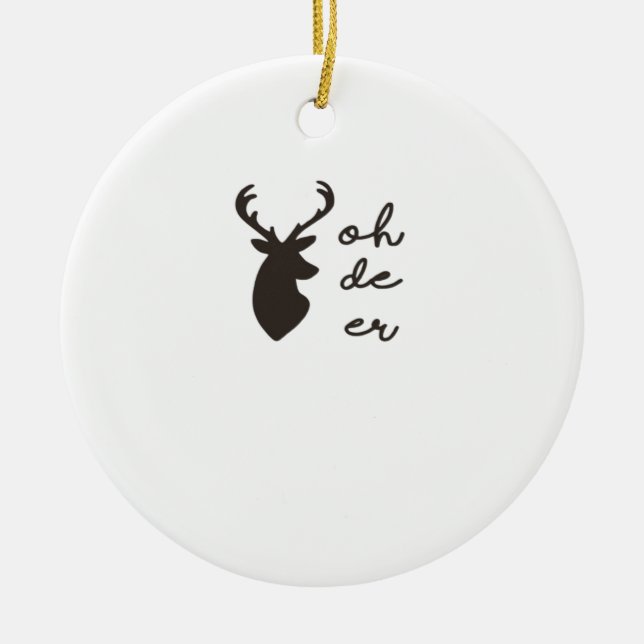 Oh Deer Modern Graphic Style Ornament (Front)