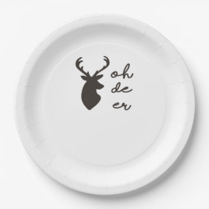 Oh Deer Modern Graphic Style Paper Plate