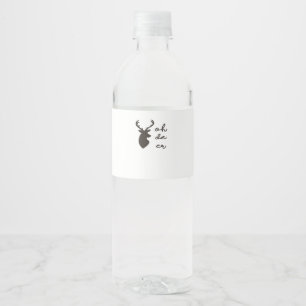 Oh Deer Modern Graphic Style  Water Bottle Label