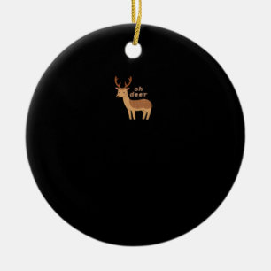 Oh Deer Oh Dear Retro Classic Style Ceramic Tree Decoration