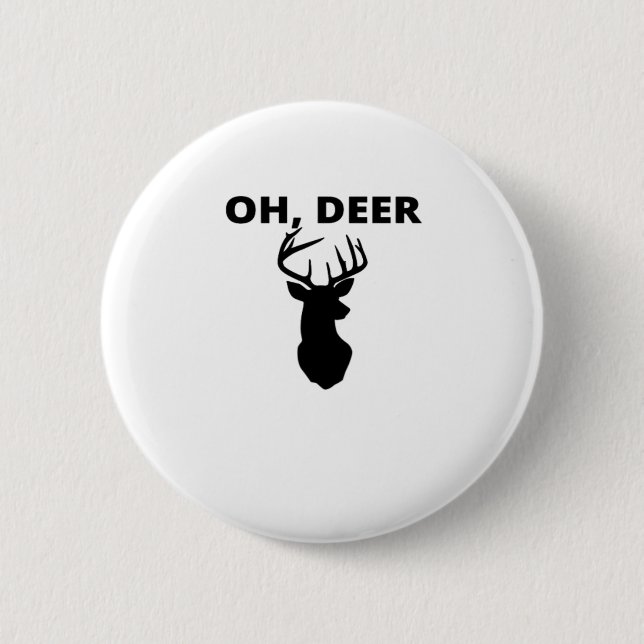 Oh Deer Oh Dear Whimsical Art Style  6 Cm Round Badge (Front)