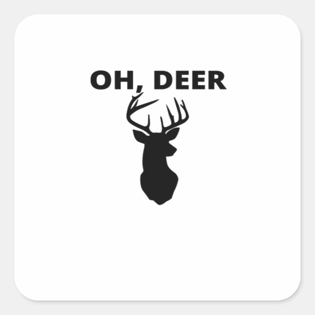 Oh Deer Oh Dear Whimsical Art Style  Square Sticker (Front)
