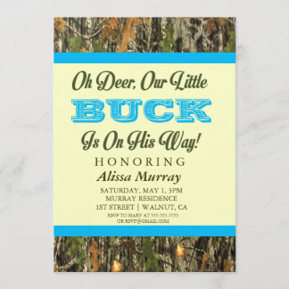 Oh Deer Our Little Buck Is On His Way Baby Shower Invitation