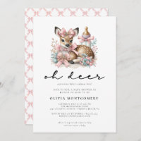 Oh Deer Pink Bows Woodland Forest Baby Shower 