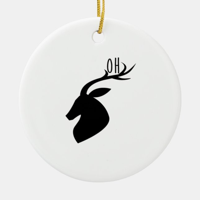 Oh Deer Pun Creative Style Ceramic Tree Decoration (Front)